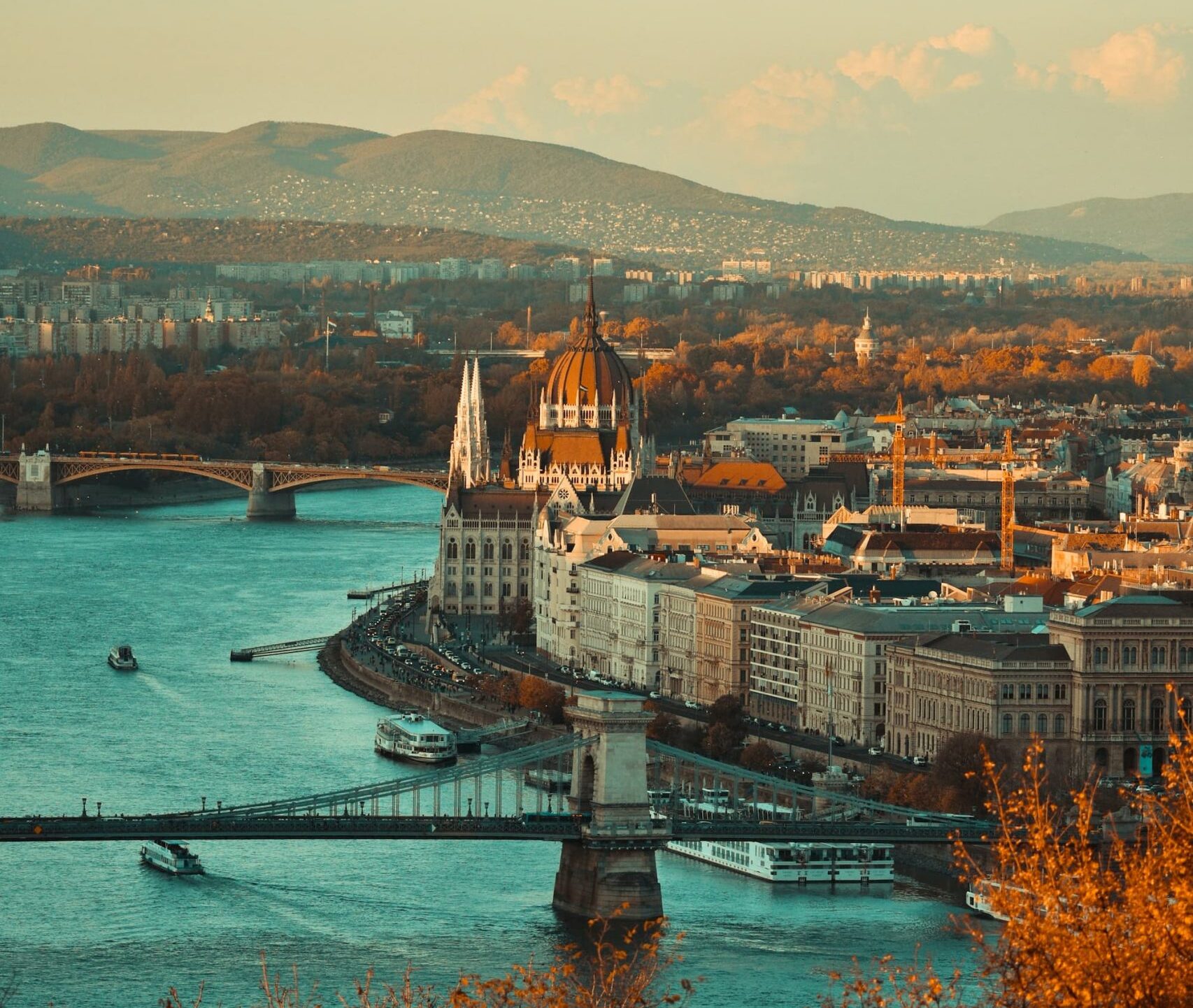 The city of Budapest is divided by the Danube