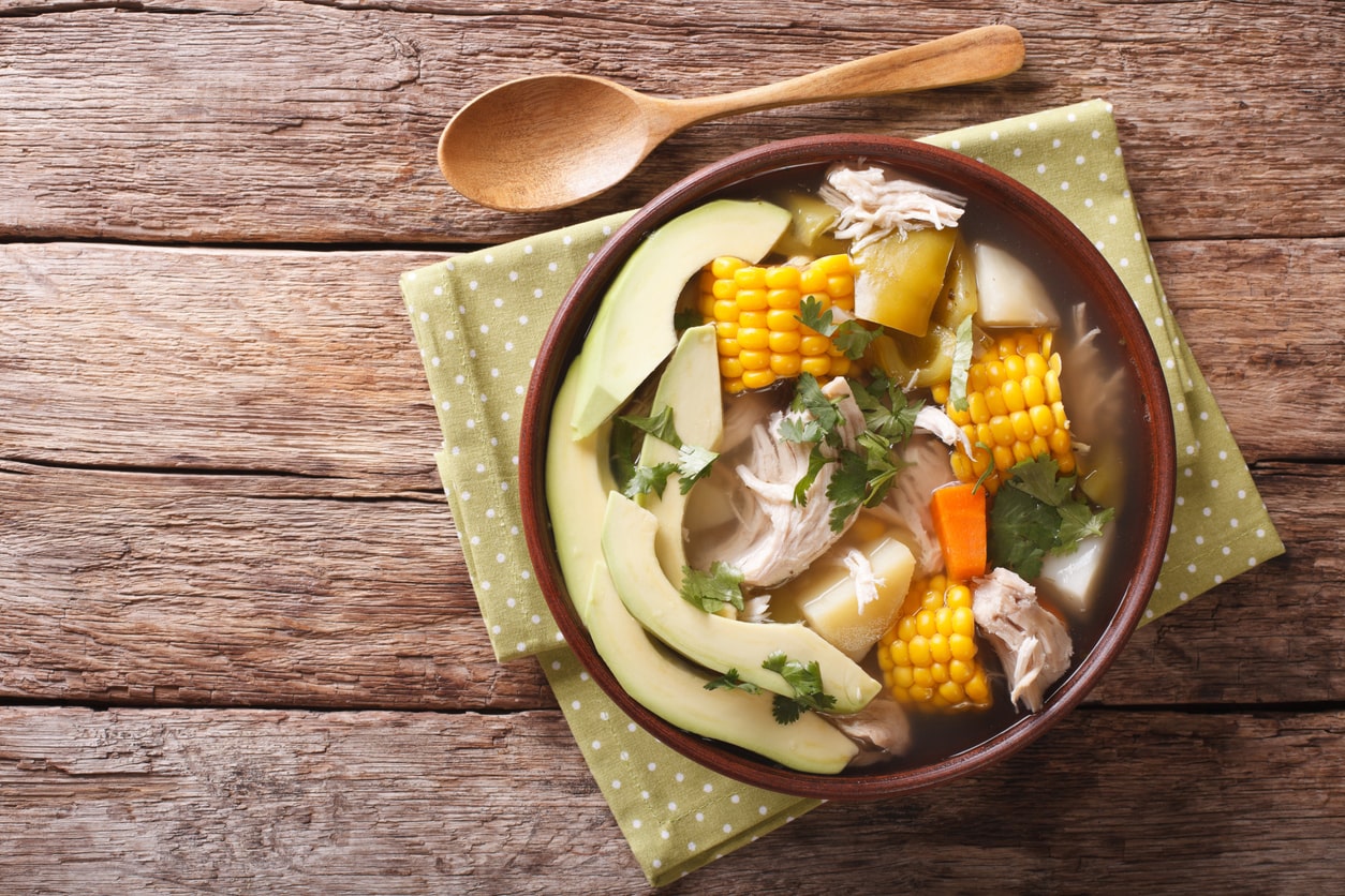 Colombia food ajiaco soup 
