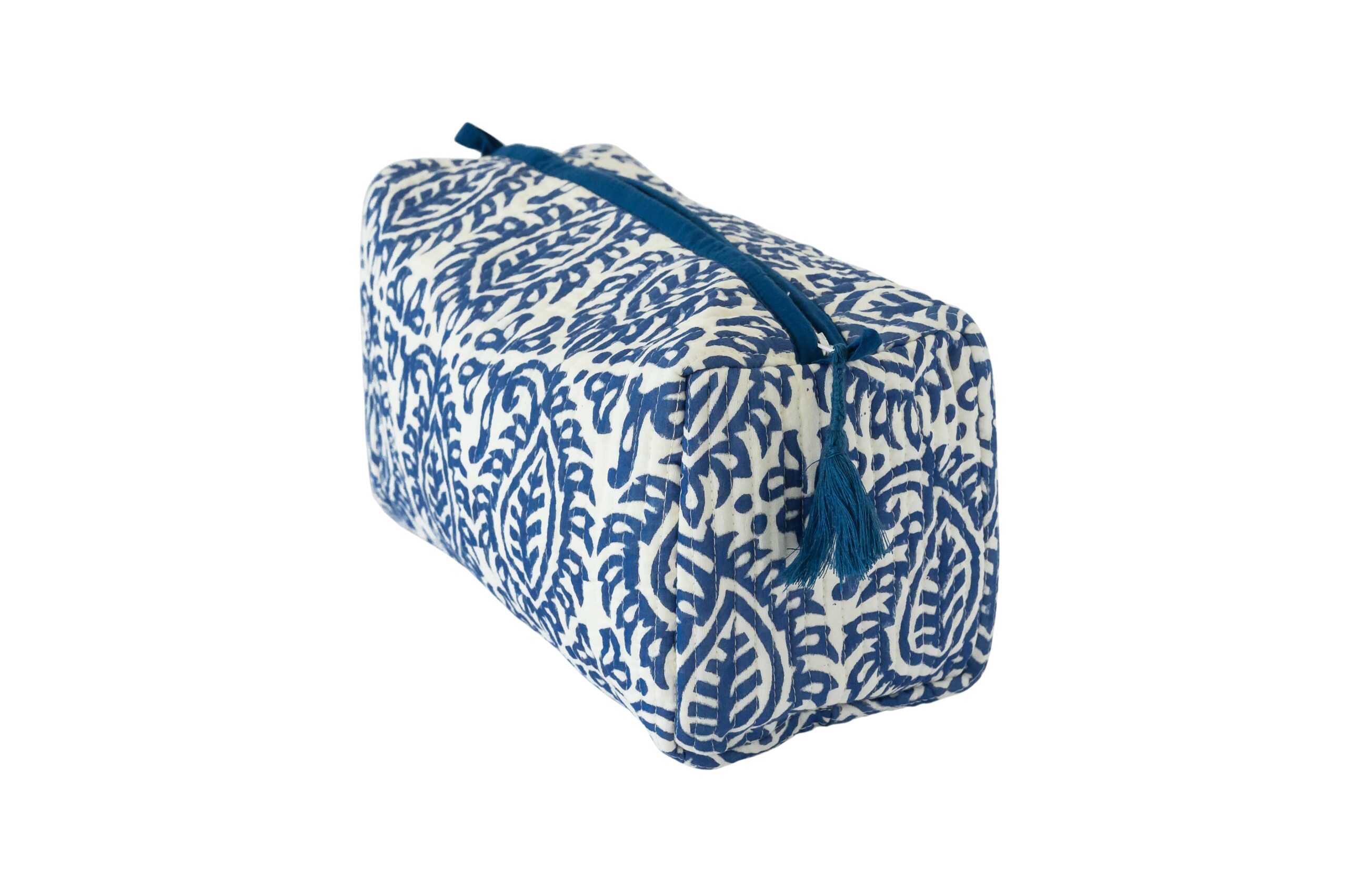 Rooh Quilted Cotton Block Print Wash Bag