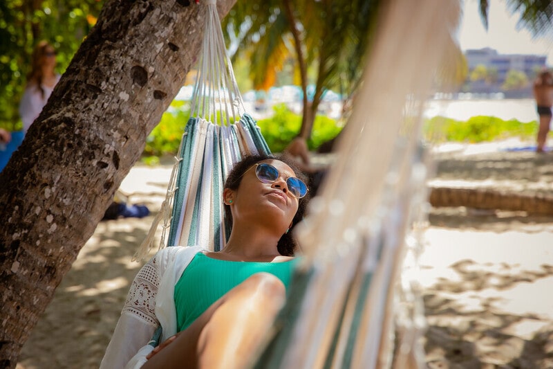 P&O Cruises caribbean woman hammock