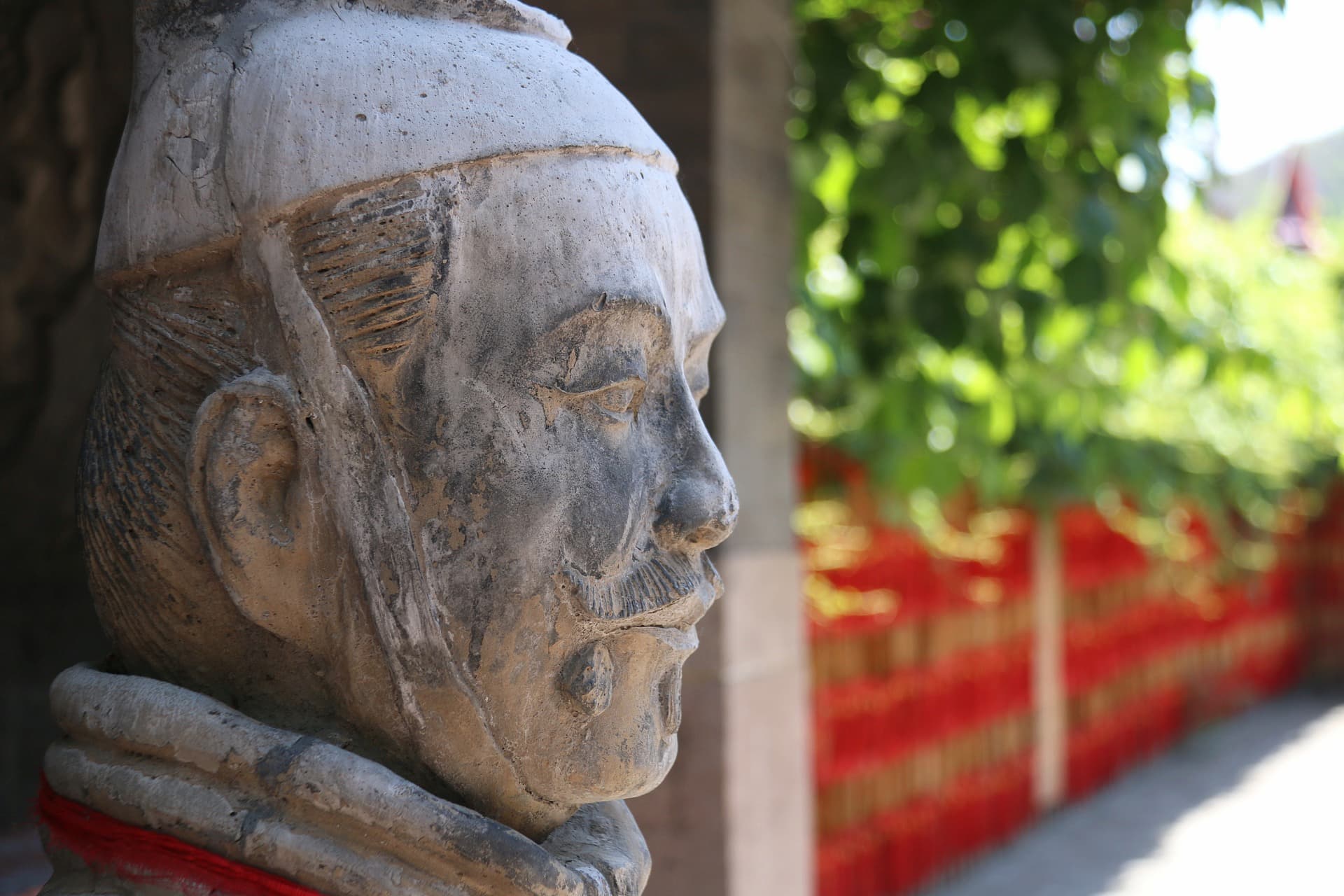 A Chinese warrior statue in Beijing