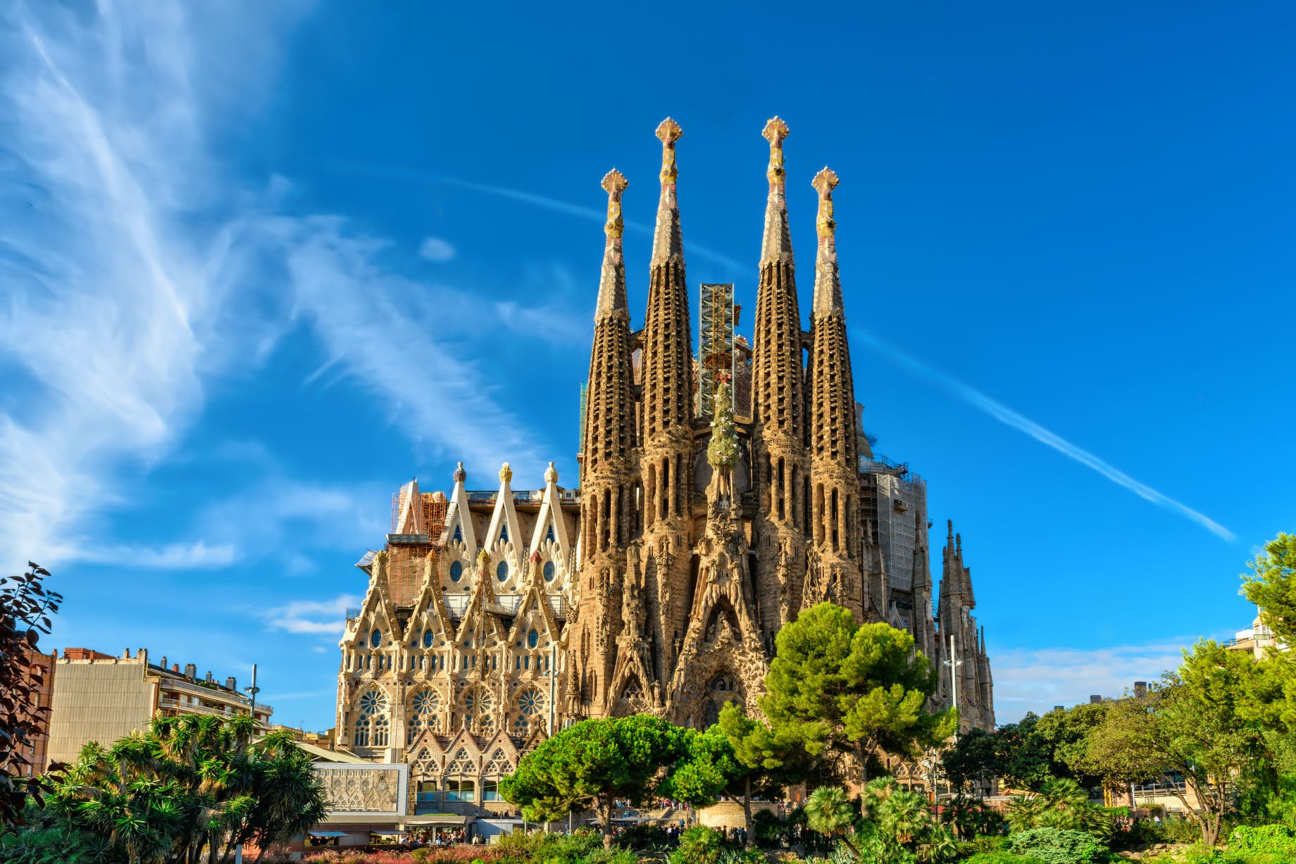 Gaudi's incredible but unfinished La Sagrada Familia in Barcelona, Spain