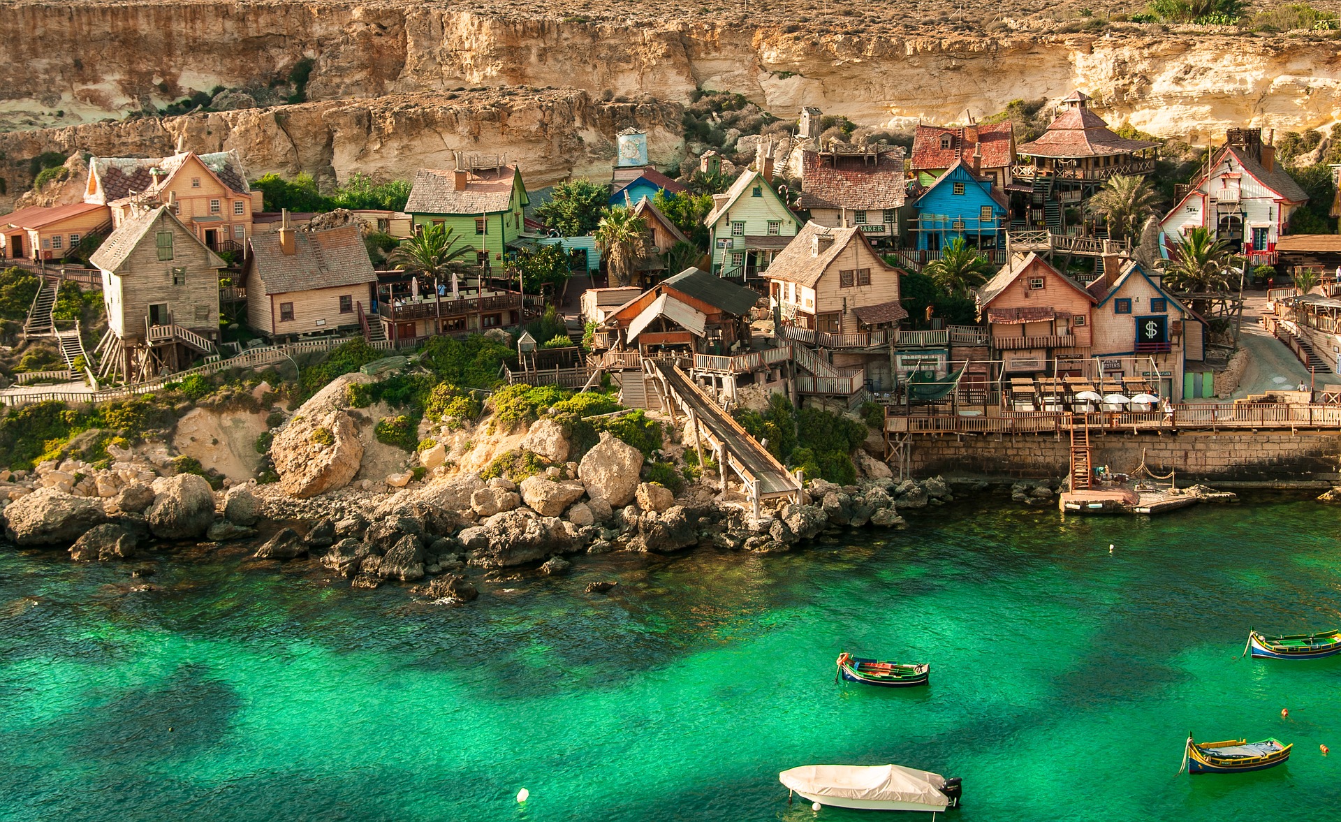 The beautiful popeye village in Malta
