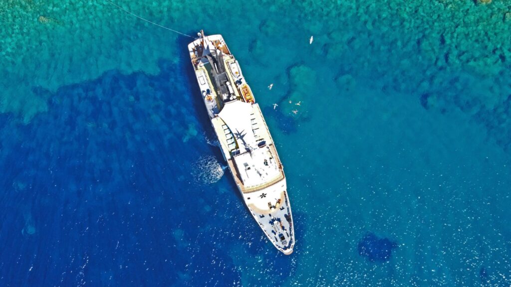 Elixir Cruises Elysium ship aerial
